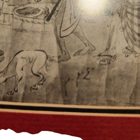 Vintage Japanese Woodblock Print In  Lacquered Black Frame - Picture 5 of 12